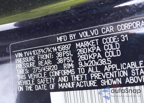 2019 Volvo Xc90 T5 Momentum from USA, damaged, VIN YV4102PK7K1415897